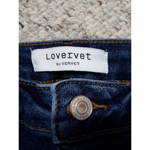 27/5 Buckle Lovervet By Vervet Mid-Rise Skinny Dark Wash Raw Hem - Picture 7 of 10
